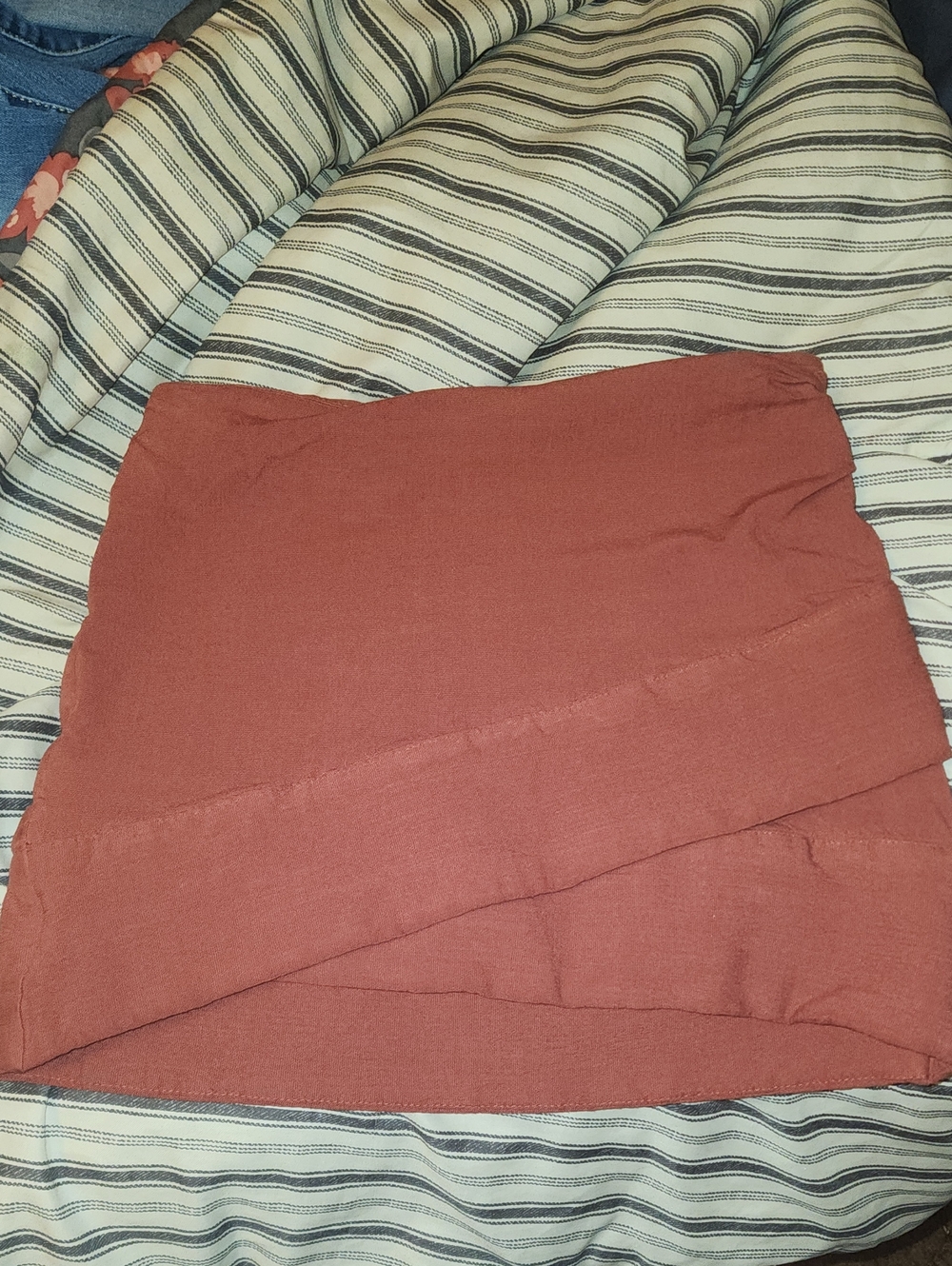 Free People Rust Wrap-Style Mini Skirt